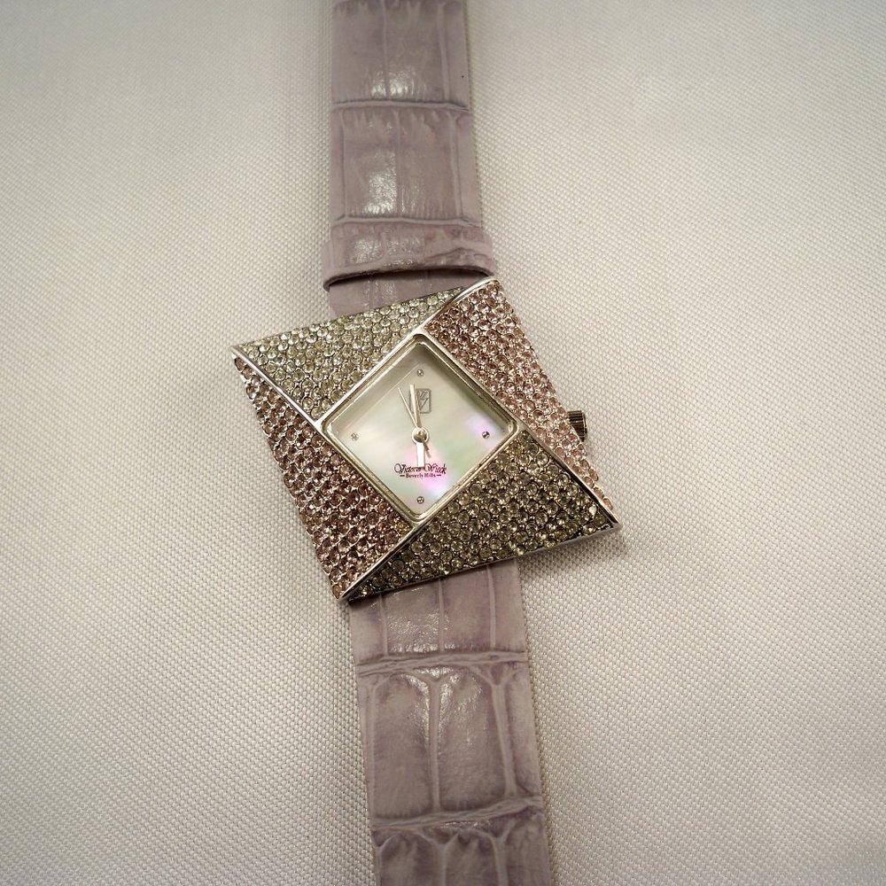 NEW Victoria Wieck Pastel Gray Rhinestones Watch
